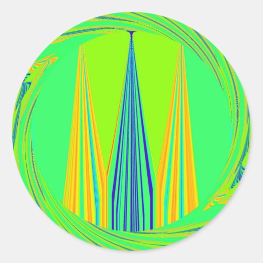 Helles Design Edgy Geometrie Neon Muster Runder Aufkleber (Vorderseite)