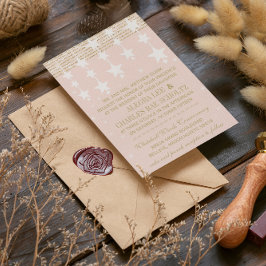 Helles Dogwood und Gold Hochzeit unter den Sternen Einladung