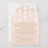 Helles Dogwood und Gold Hochzeit unter den Sternen Einladung (Vorderseite)