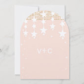 Helles Dogwood und Gold Hochzeit unter den Sternen Einladung (Rückseite)