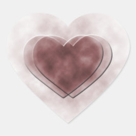 Helles Doppelherz Liebe Herz-Aufkleber
