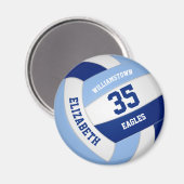 Helles dunkelblaues Team - Kinder Volleyball Magnet (Vorderseite/Rückseite)