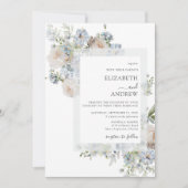 Helles dunkelblaues und rosafarbenes Foto Einladung (Vorderseite)