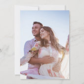 Helles dunkelblaues und rosafarbenes Foto Einladung (Rückseite)