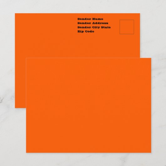 Helles echtes Orange einfarbig Postkarte (Vorne/Hinten)
