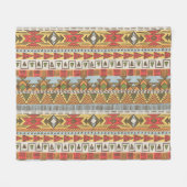 Helles ethnisches nahtloses Muster, farbenfroh. Fleecedecke (Vorderseite (Horizontal))