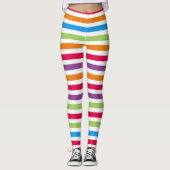 Helles, farbenfroh gestreiftes Muster Leggings (Vorderseite)