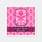 Helles, farbenfroh rosa Traubendüsternmuster Serviette (Vorderseite)