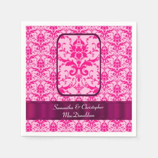 Helles, farbenfroh rosa Traubendüsternmuster Serviette (Vorderseite)