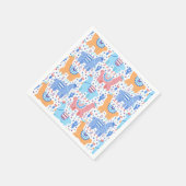 Helles, farbenfrohes Alpaca-Muster Serviette (Ecke)