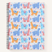 Helles, farbenfrohes Alpacatmuster Notizblock (Vorderseite)