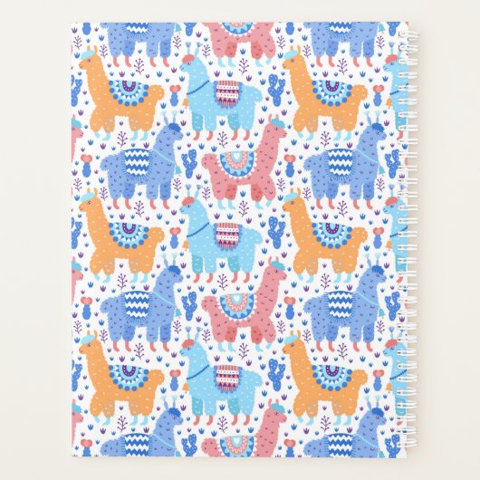 Helles, farbenfrohes Alpacatmuster Planer (Rückseite)