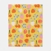 Helles, farbenfrohes Berry Frucht Muster Fleecedecke (Vorderseite)