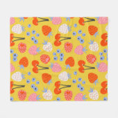 Helles, farbenfrohes Berry Frucht Muster Fleecedecke (Vorderseite (Horizontal))