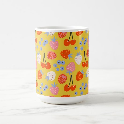 Helles, farbenfrohes Berry Frucht Muster Kaffeetasse (Mittel)