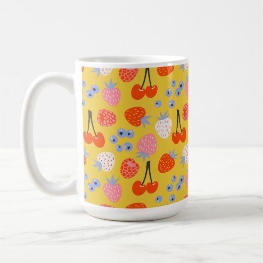 Helles, farbenfrohes Berry Frucht Muster Kaffeetasse (Links)