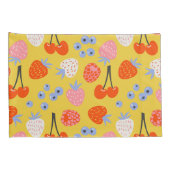 Helles, farbenfrohes Berry Frucht Muster Kissenbezug (Rückseite-Rechts)