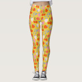Helles, farbenfrohes Berry Frucht Muster Leggings (Vorderseite)