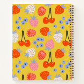 Helles, farbenfrohes Berry Frucht Muster Notizblock (Rückseite)