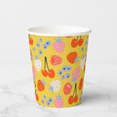 Helles, farbenfrohes Berry Frucht Muster Pappbecher (Rückseite)