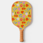 Helles, farbenfrohes Berry Frucht Muster Pickleball Schläger (Vorderseite)