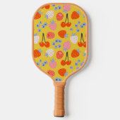 Helles, farbenfrohes Berry Frucht Muster Pickleball Schläger (Rückseite)