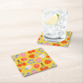 Helles, farbenfrohes Berry Frucht Muster Rechteckiger Pappuntersetzer (Vor Ort)
