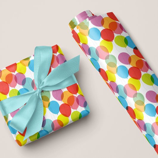 Helles farbenfrohes Birthday-Ballon-Wrapping Papie Geschenkpapier