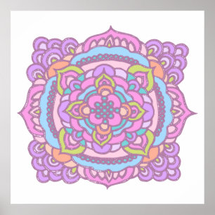 Helles, farbenfrohes Geschirr Ornament Poster