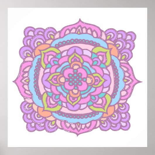 Helles, farbenfrohes Geschirr Ornament Poster (Vorne)