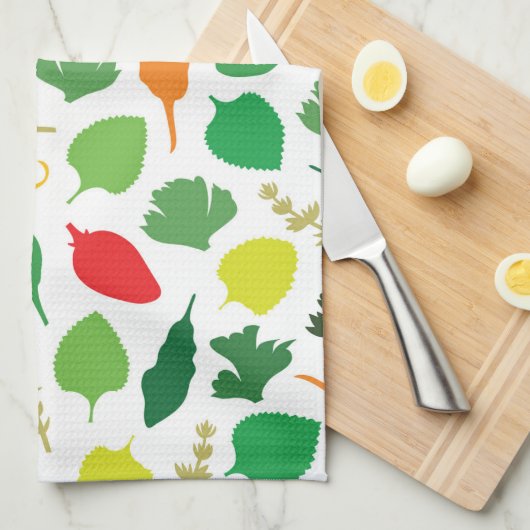 Helles, farbenfrohes KüchenGartenmuster Geschirrtuch (Viertel Falte)