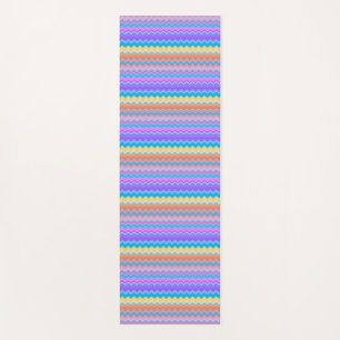 Helles, farbenfrohes, mehrfarbiges Wavy Zigzag-Mus Yogamatte