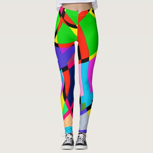 Helles, farbenprächtiges abstraktes Design Leggings (Vorderseite)