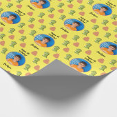 Helles, farbiges Foto Text Dinosaurier Ei Geschenkpapier (Ecke)