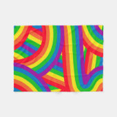 Helles, farbiges Fun Rainbow Stripes-Muster Fleecedecke (Vorderseite (Horizontal))