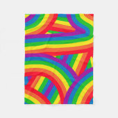 Helles, farbiges Fun Rainbow Stripes-Muster Fleecedecke (Vorderseite)