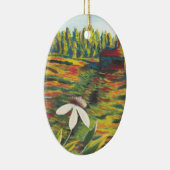 Helles farbiges Gemälde der Blume auf der Wiese Keramik Ornament (Rechts)