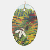 Helles farbiges Gemälde der Blume auf der Wiese Keramik Ornament (Links)