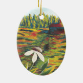 Helles farbiges Gemälde der Blume auf der Wiese Keramik Ornament (Hinten)
