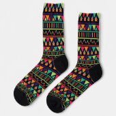 Helles, farbiges geometrisches Muster Socken (Linkes Detail)