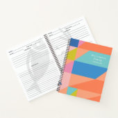 Helles, farbiges geometrisches, orangefarbenes Rez Notizblock (Innenseite)