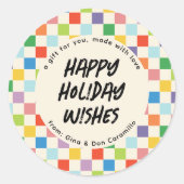 Helles farbiges Geschenk an der Tafel Runder Aufkleber (Vorderseite)