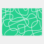 Helles, farbiges Grün Abstrakt, moderne Linien, De Geschenkpapier Set (Vorderseite)