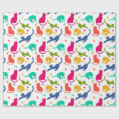 Helles, farbiges Katzenmuster und Garnmuster Geschenkpapier (Flach)