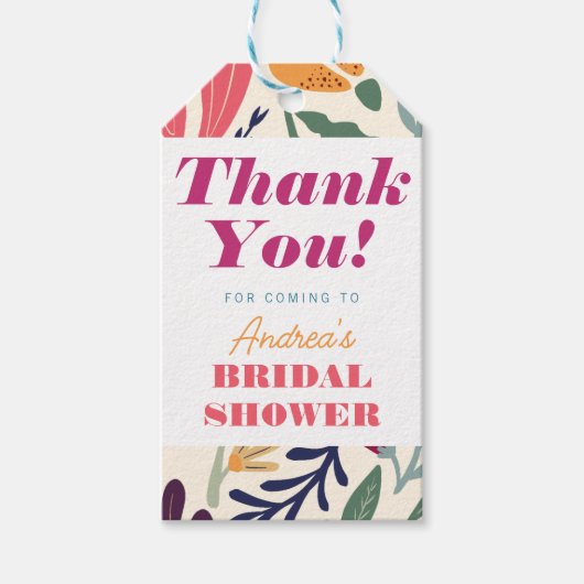 Helles farbiges Missverhältnis zwischen blumengesc Geschenkanhänger (Vorderseite)