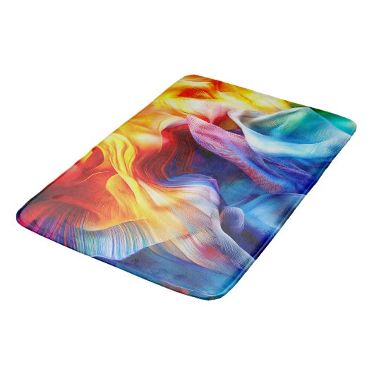 Helles farbiges Muster Badematte (Schrägansicht)