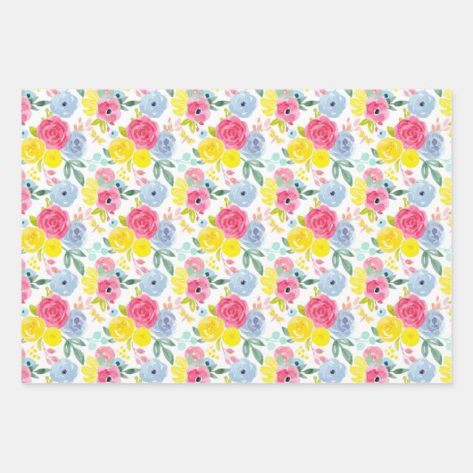 Helles, farbiges Muster Geschenkpapier Set (Vorderseite)