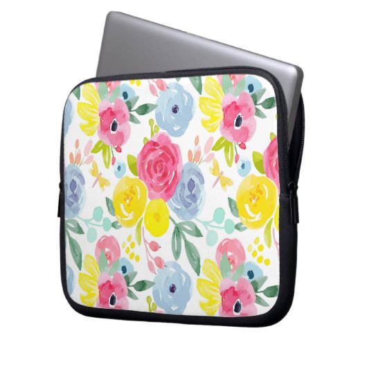 Helles, farbiges Muster Laptopschutzhülle (Vorderseite Links)