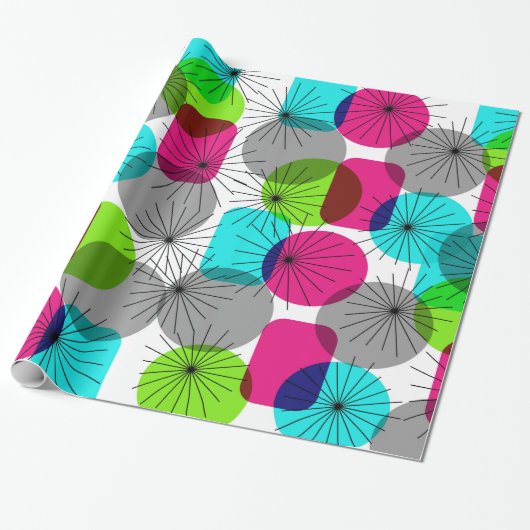 Helles, farbiges Muster moderner Geometrie Geschenkpapier (Ungerollt)