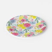 Helles, farbiges Muster Pappteller (Schrägansicht)